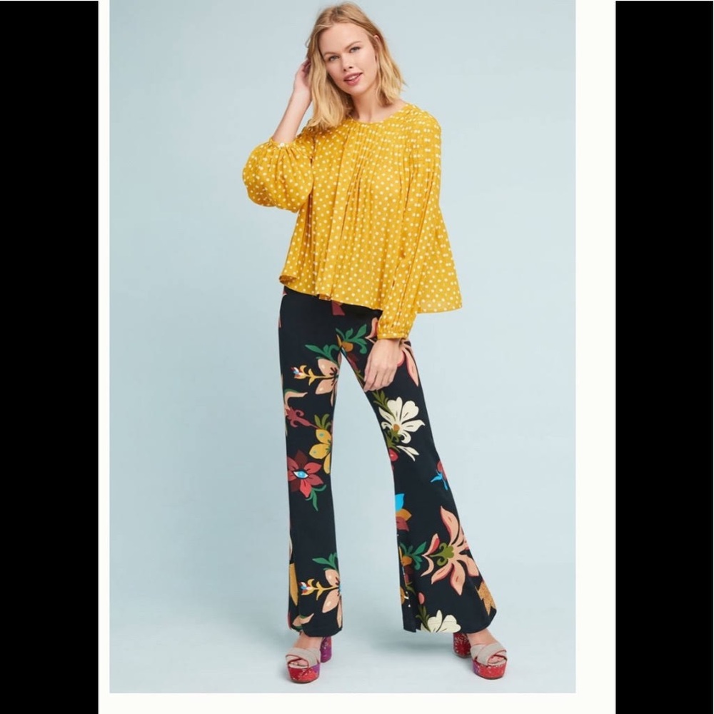 Farm Rio Flare Leg Pants size small Anthropologie